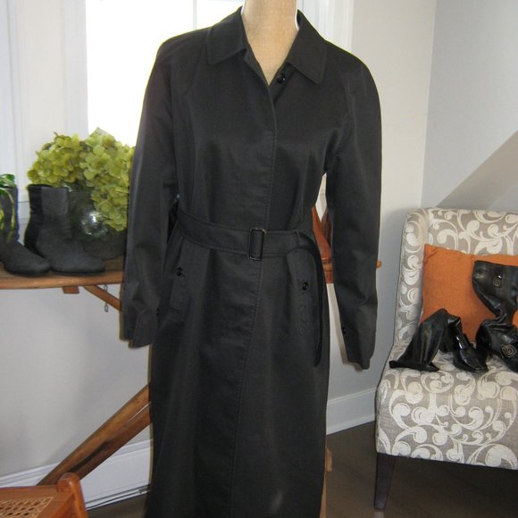 Burberry Jackets & Blazers - Vintage Burberrys Black Trench Coat with Belt